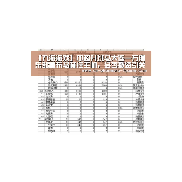 【九游游戏】中超升班马大连一方俱乐部宣布马林任主帅,会否撤资引关注(图1) 九游游戏中心